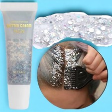 Body Glitter Gel Face Glitter Body Gel Sequins Shimmer Liquid Eyeshadow Silver