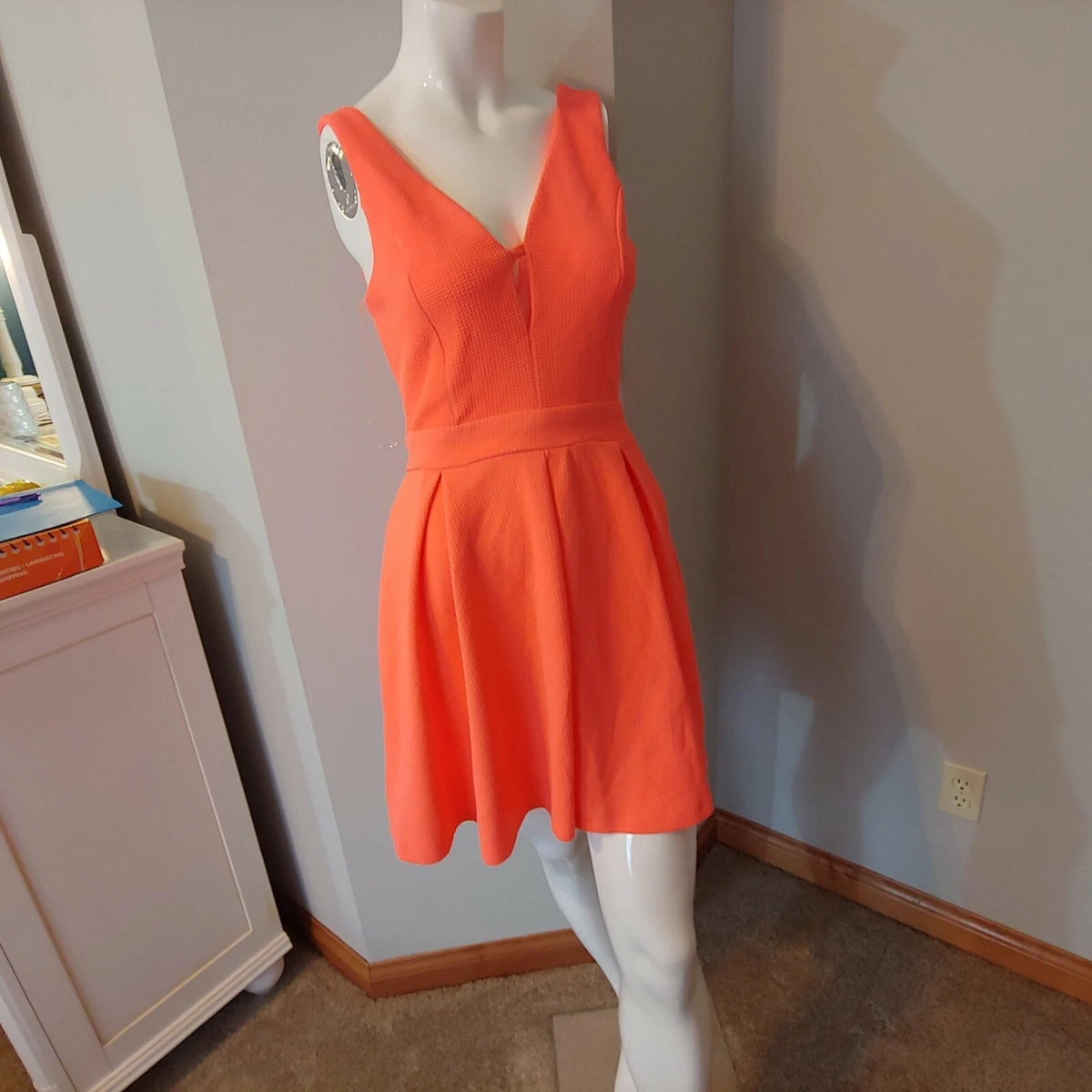 NWT Womens M Charlotte Russe dress sleeveless orange eBay