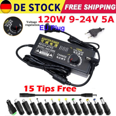 9V-24V 5A 120W Verstellbarer Netzadapter,Einstellbares Netzteil AC DC Adapter