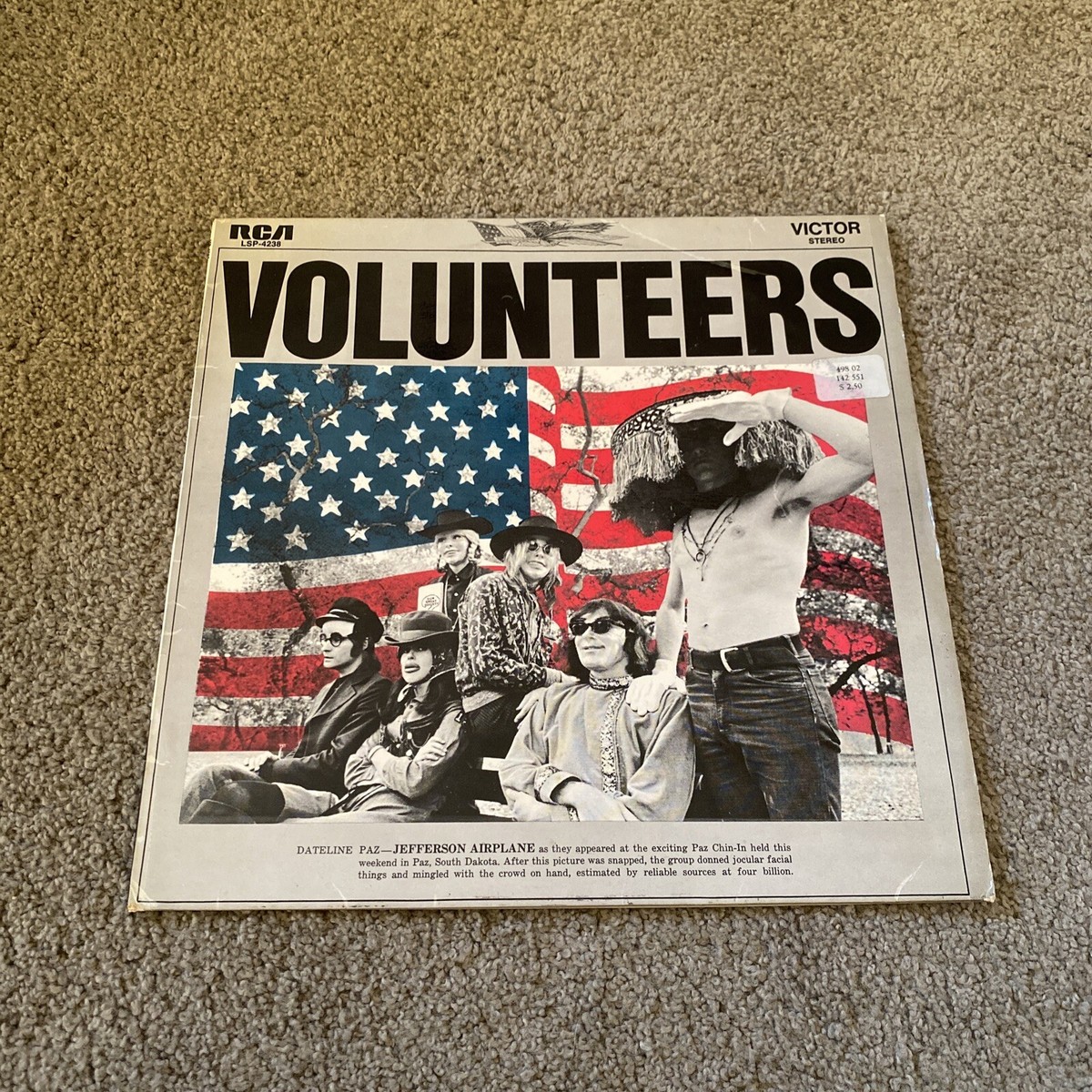 Jefferson Airplane Volunteers German Pressing Original 1969 Vinyl