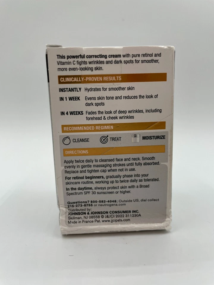 Crema Correctora Dmg Box Neutrogena Reparadora Rápida Tono Retinol Vitamina C 1.7 OZ Foto 3 de 4