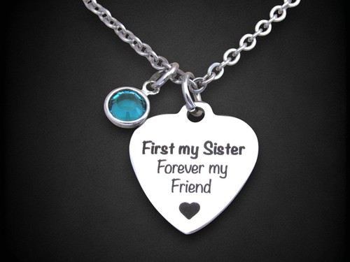 First My Sister, Forever My Friend Necklace, Gift for Sister, Sister Birthday - Picture 2 of 6