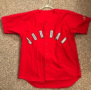 red jordan baseball jersey