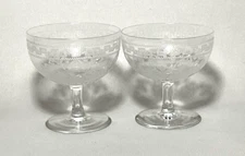 Beautiful Pair of Quality Cut Crystal 3" LIQUOR COCKTAIL GLASSES (Unknown Maker)