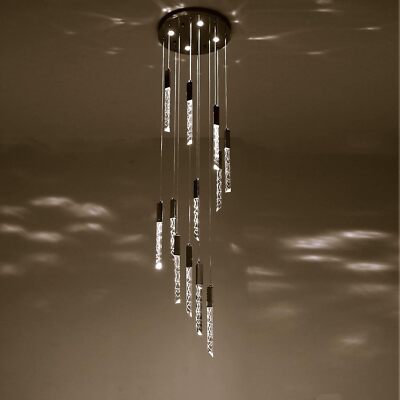 vivihobb H157'' High Ceiling Crystal Chandelier 16-LED Lights Large Chandelier L