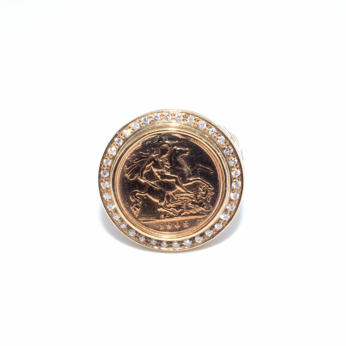 Mens coin deals ring mounts