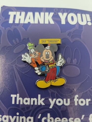 Rare Disney Pin - Thank You For Saying Cheese - Say Cheese - Mickey Goofy Pin - Picture 2 of 4