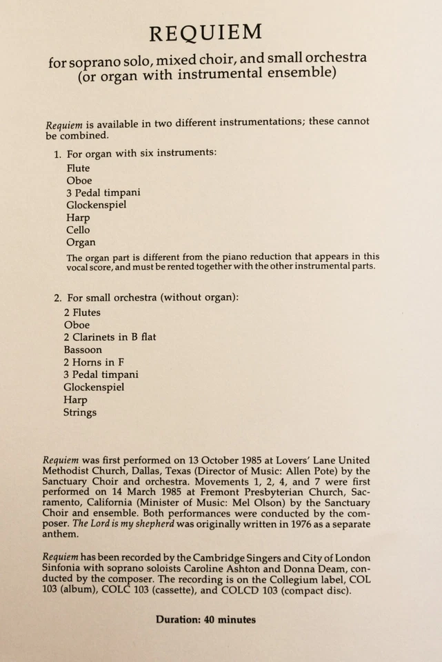 John Rutter Requiem vocal score - Image 2 of 2