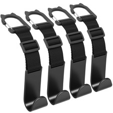 Car Headrest Hooks 4 Pack Adjustable Universal Fit Auto Seat Back Organizer