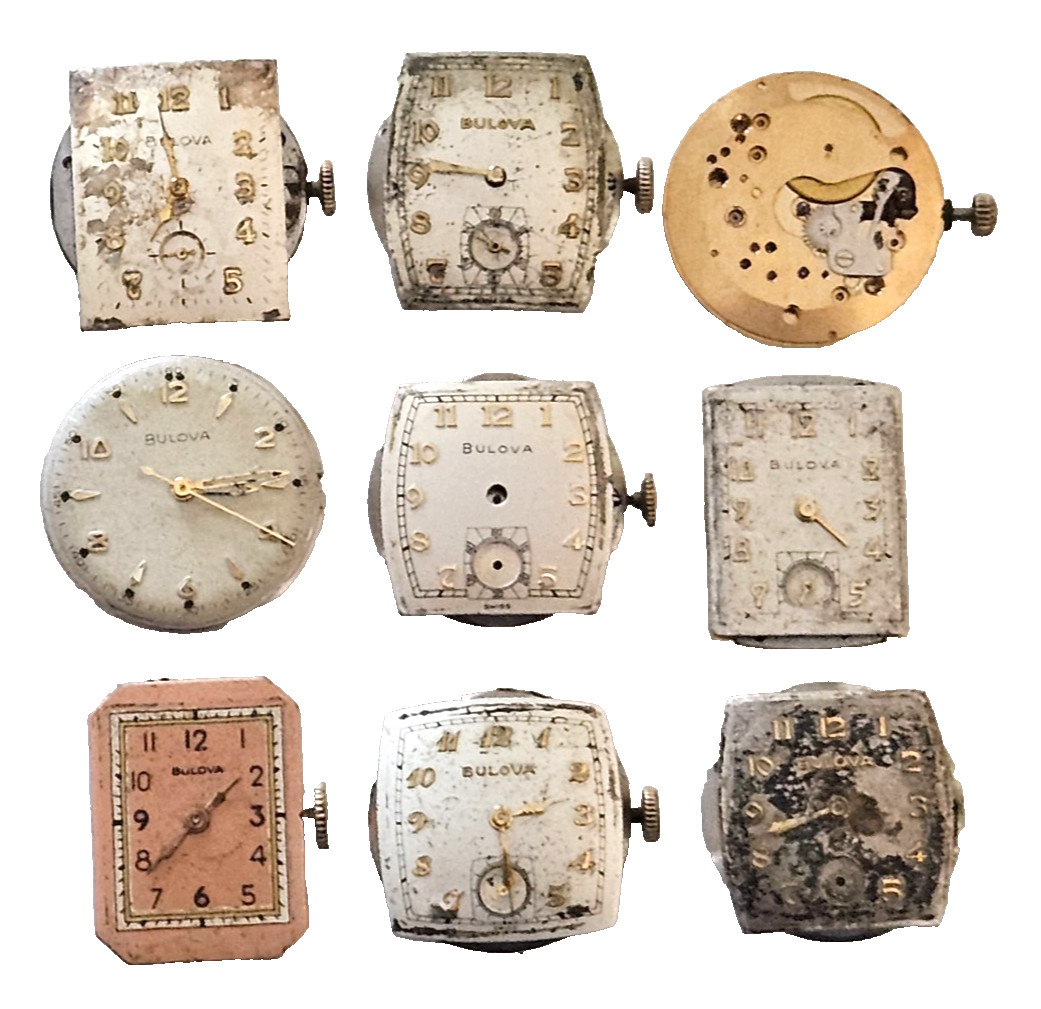 Repair or For (9) BULOVA Movements Vintage Parts Men's Watch Lot of - VintageWatches.PK Repair or For (9) BULOVA Movements Vintage Parts Men's Watch Lot of - vintagewatches.pk