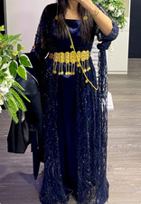 Kurdisches Abendkleid blau einmal getragen oh...
