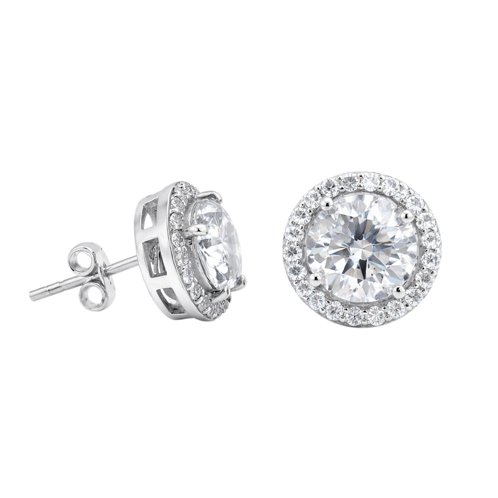3.20 Ct Round Lab Grown Diamond Stud Earrings VS1 E 925 Sterling Silver Gift