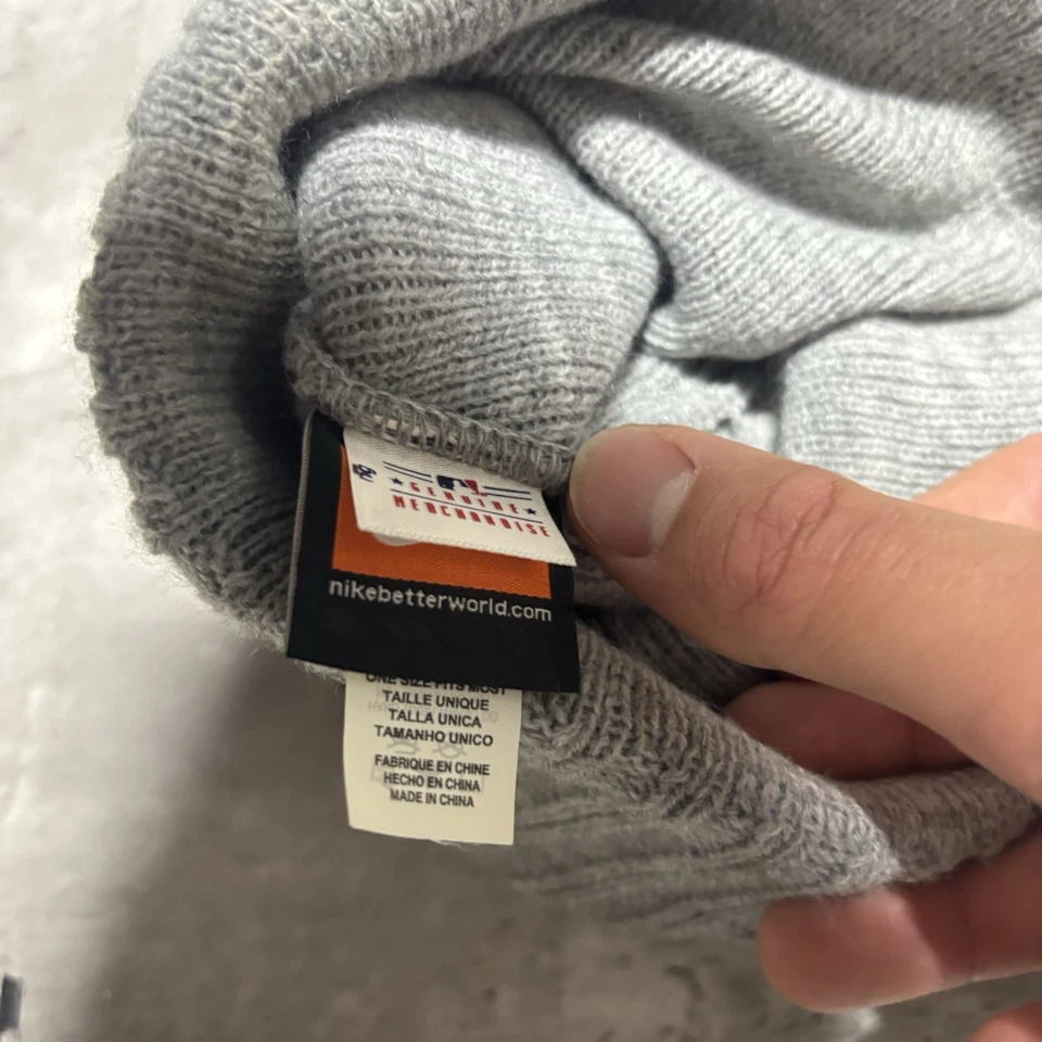 Boston Red Sox Beanie Cap Hat Adult One Size Nike Gray Knit Winter Acrylic - Image 4 of 4