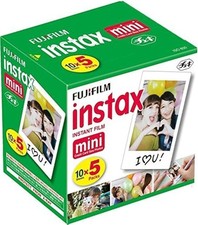 Fujifilm Instax Mini Instant Film, 10 Sheets x 5 Packs Total 50 Shoots