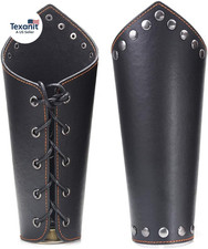 Medieval Leather Bracers, 2PCS, Viking Cosplay Bracelet Gauntlet Wristband for H