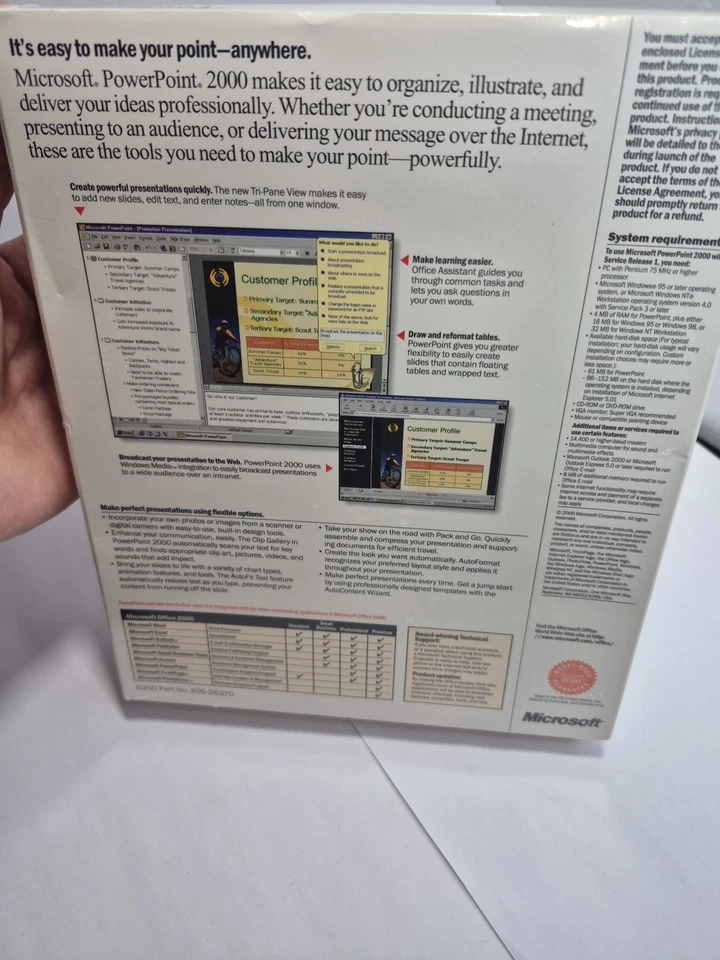Microsoft PowerPoint 2000 Upgrade - Presentation Graphics Program New & Sealed  - Image 2 of 4
