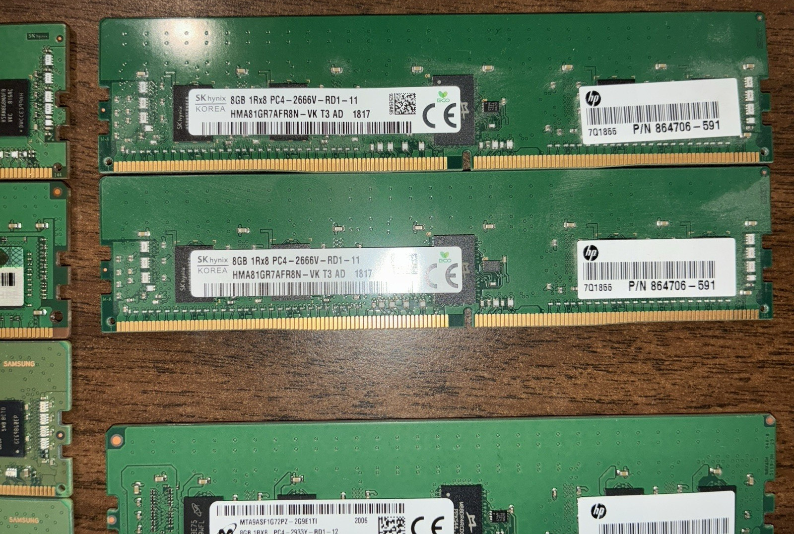 как выглядит Server Memory RAM 16GB 8GB DDR4 ECC Registered Server PC4-2933Y -2666V Lot of 17 фото