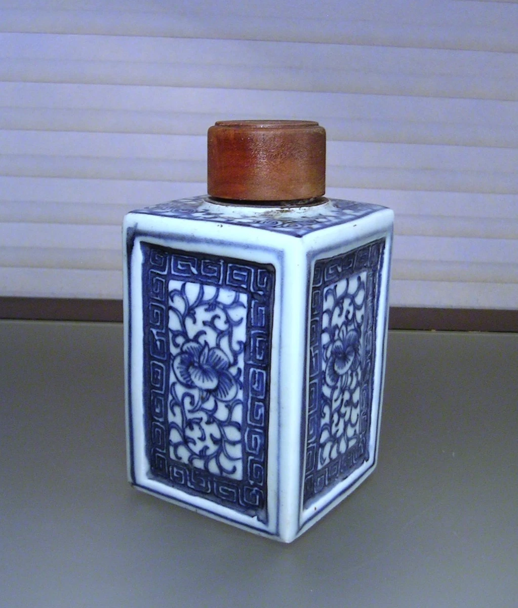 陶瓷中国古董茶叶罐蓝色| eBay