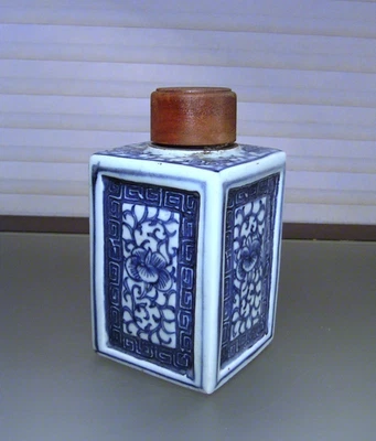 中国古董蓝色茶叶罐| eBay