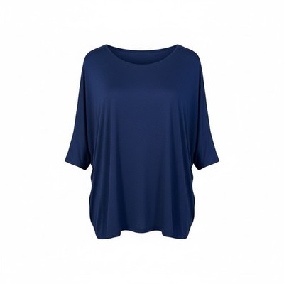 Piko 1988 Blue Bamboo Oversized Tunic Top Size Large Soft Stretchy NWOT