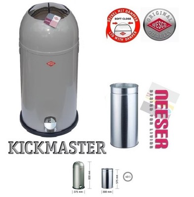 Kickmaster Maxi 40 Liter design Mülleimer 180731-79 in Cool grey matt