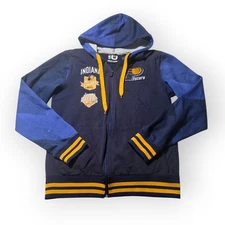 Indiana Pacers NBA Full Zip Hoodie XL Men’s Blue Yellow Spell Out Logo Jacket...