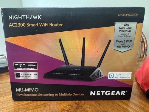 NETGEAR Nighthawk AC2300 Smart WiFi Gigabit Router R7000P MU-MIMO Dual-Band  NOS - Picture 1 of 9