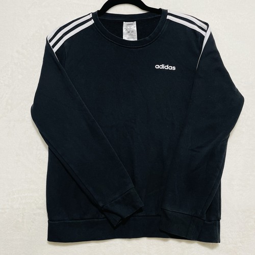 Adidas Felpe Donna Clima Antracite Taglia M Pullover Logo Triplo Bianco - Foto 3 di 10