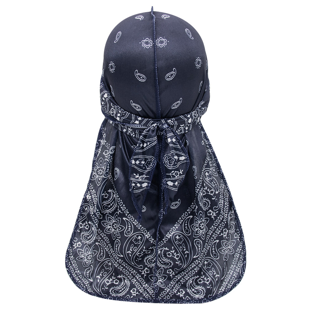 Muslim Unisex Men Silky Durag Long Tail Doo Rag Cap Hip Hop