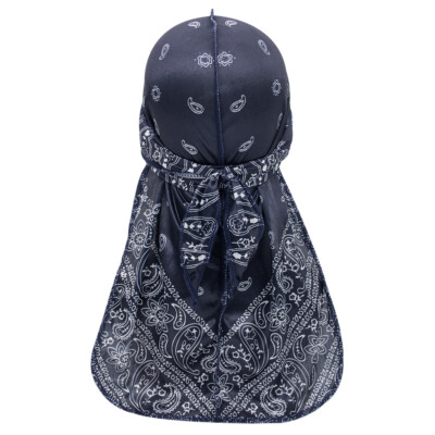 Muslim Unisex Men Silky Durag Long Tail Doo Rag Cap Hip Hop