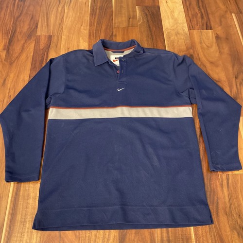 Long Sleeve Polo Rugby Style Shirt Navy 