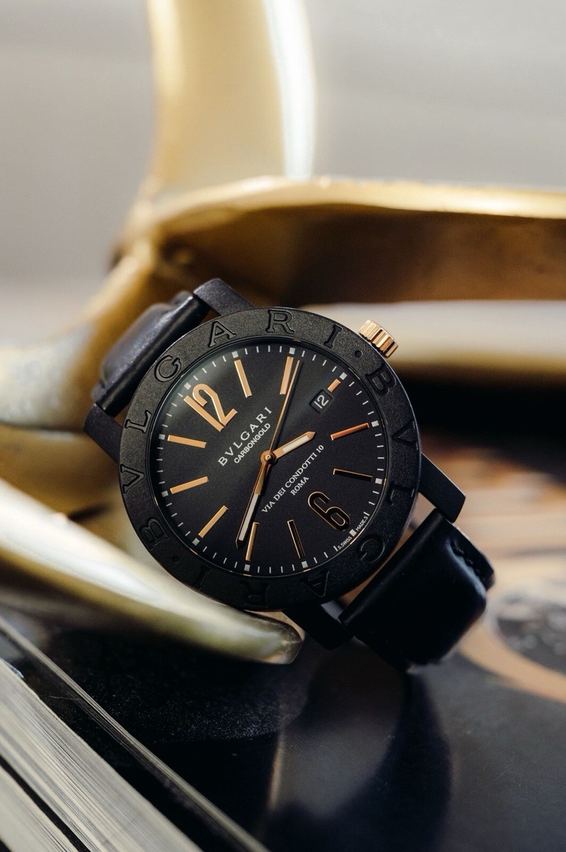 Bulgari Carbongold Via Dei Condotti 10 Roma Rose Gold Carbon