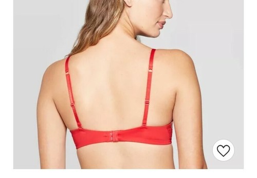 Auden Women's Radiant Plunge Push Up Bra Ripe Red 32D - Picture 2 of 4