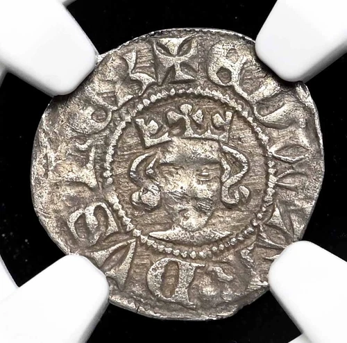 ENGLAND. Edward III. 1327-1377. Silver Halfpenny, S-1557, NGC AU50