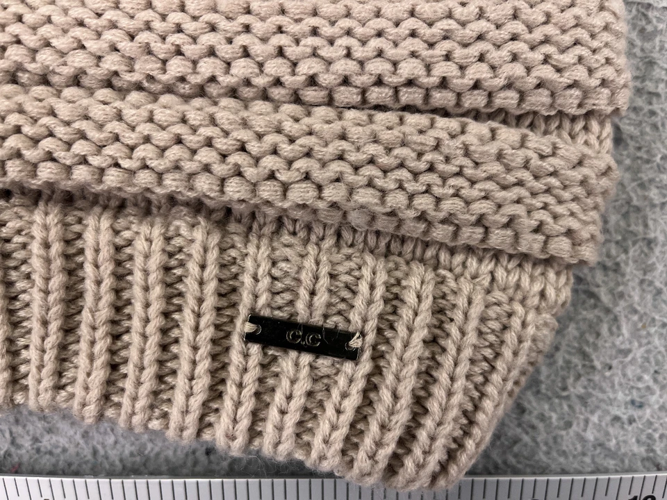C.C Exclusives Gorro holgado Toque Mujer Talla Única Beige Tejido 100% Acrílico Pom Foto 2 de 4