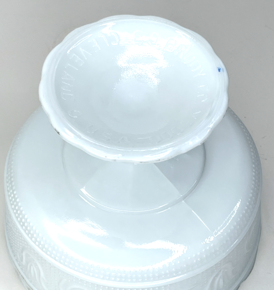 Vintage E.O. Brody Co. Milk Glass Pedestal Bowl M6000 5.5" Tall