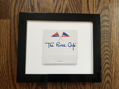$175 Charles Ryan Clarke Framed Matchbook Print: The River Cafe NYC 