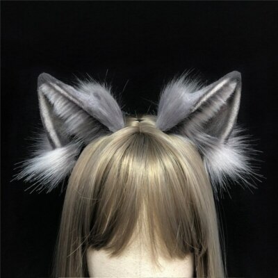 White Fold Wolf Haru Bunny Rabbit Ears Cosplay Hairhoop Headband