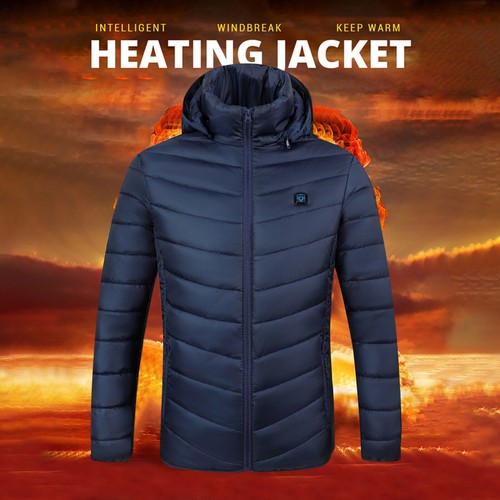 Winter Electric Heated Vest Jacket Coat Tops USB Warm Up Heating Pad Body Warmer - Picture 14 of 14