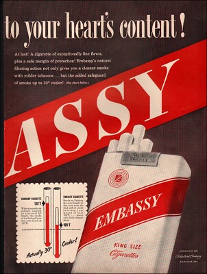 1949 Vintage ad Embassy King Size Cigarettes retro Tobacco Man Suit 08/21/23