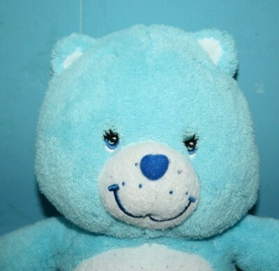 Care Bears Blue Plush Bedtime Bear 11'' Soft Baby Toy Rattle TCFC Play Along 2004