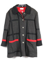 Charles Klein Gray Women's Mid Length Coat Jacket Front Button Closure Size 2x