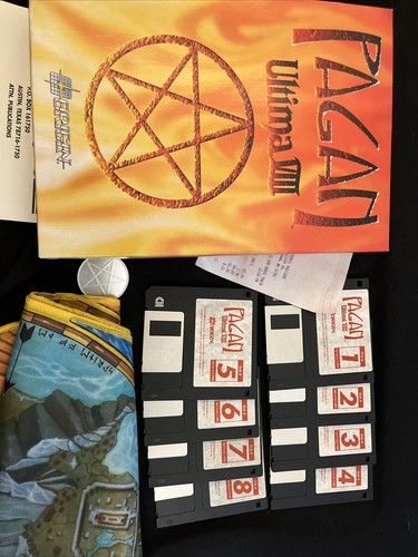 ULTIMA 8 VIII: HEIDNISCH - PC Big Box - 3,5" Festplatten 1994 Origins IBM - mit Karte & Münze