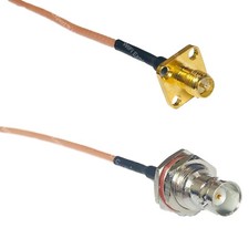 RG316 RP-SMA Female Flange to BNC FEMALE BIG BULKHEAD RF Cable Rapid-SHIP LOT