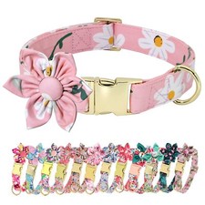 Cute Girl Dog Collars for Small Medium Large Dogs Multiple Floral Patterns Fe...