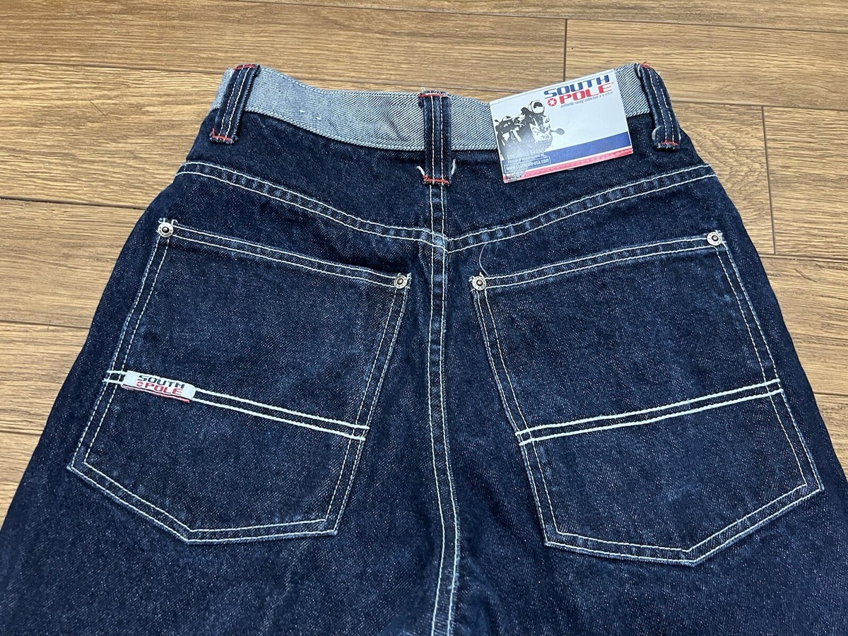 SouthPole Jeans Mens 29 Blue Baggy Y2K Hip Hop Patched