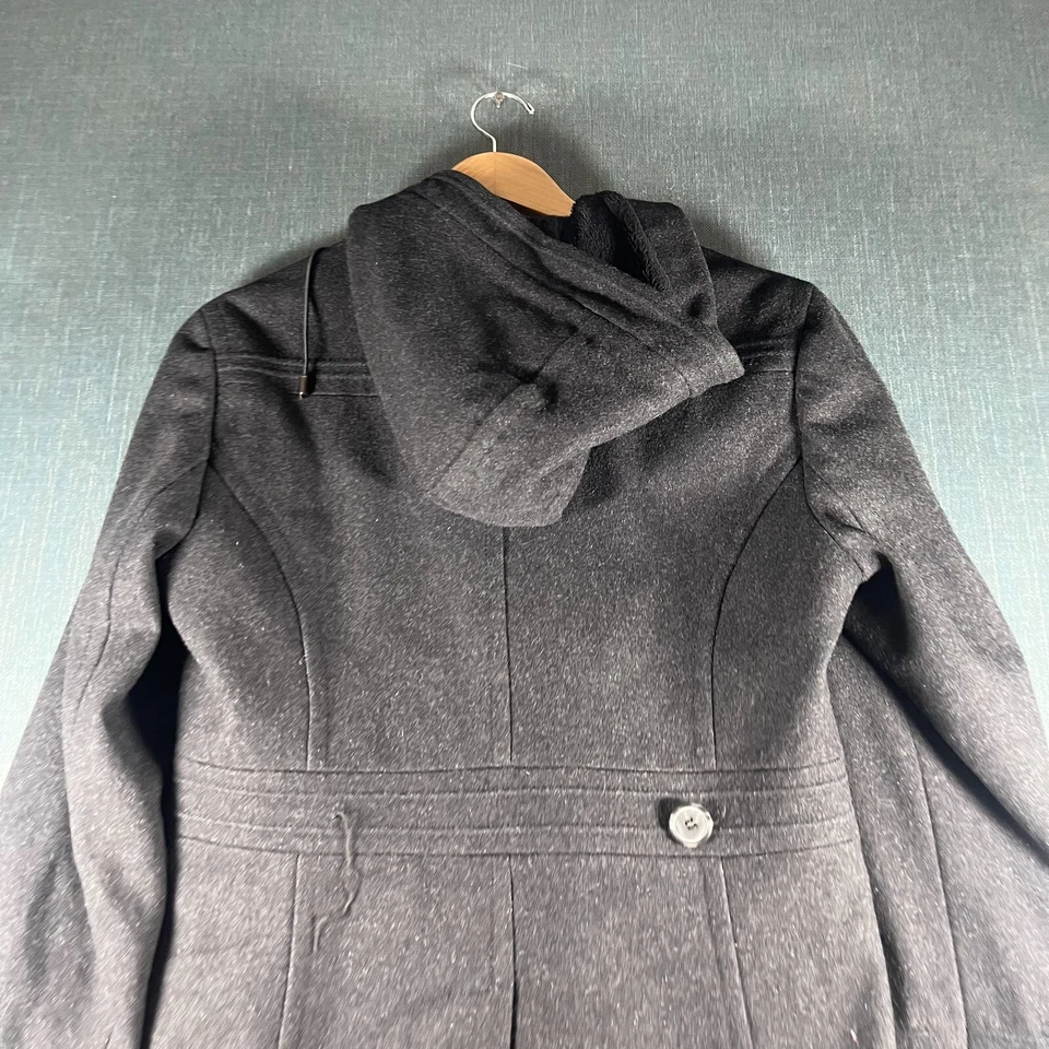 Chaqueta para mujer St John's Bay talla L negra de lana forrada de lana con bolsillo con capucha cremallera completa Foto 3 de 4