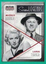 2015 Panini Americana #14 Screen Legends - Mickey Rooney and Lana Turner