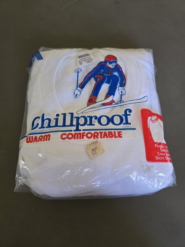 Mens Vintage New Old Stock Chillproof Crew Neck Shirt Size 22 110cm Chest