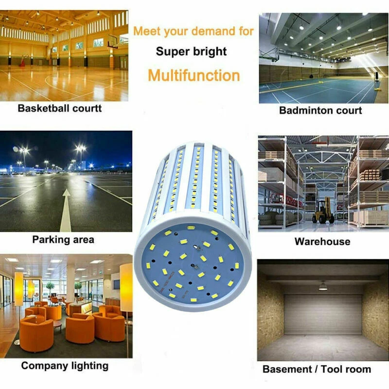 2x Super Bright 300W Eq LED Bulb 50W 168-Chip Corn Light E26 6000K Cool Daylight - Image 2 of 4